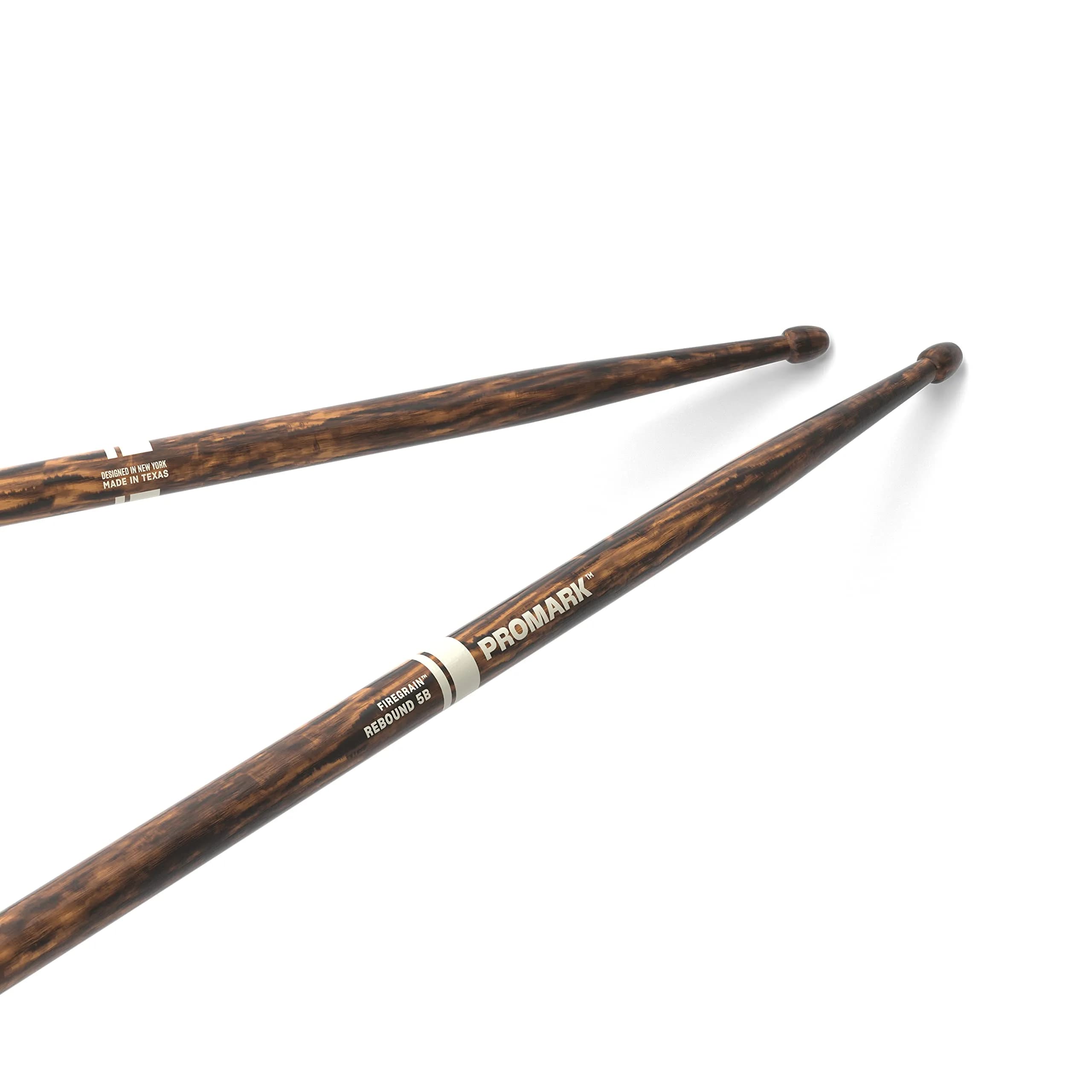 ProMark Rebound FireGrain R5BFG 5B Drumsticks, Acorn Tip, 16" (406.4mm) Length, 0.595" (15.1mm) Diameter | Enhanced Durability Hickory Pair — One Pair