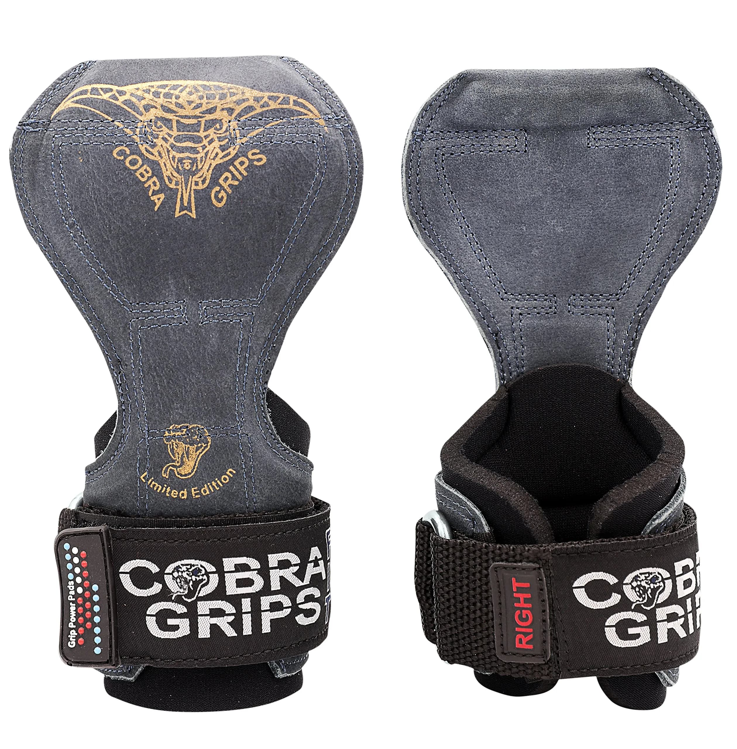 Cobra Grips PRO Charcoal Leather Weight Lifting Gloves with Wrist Wraps - 5.5-8.75" Wrist - main product image