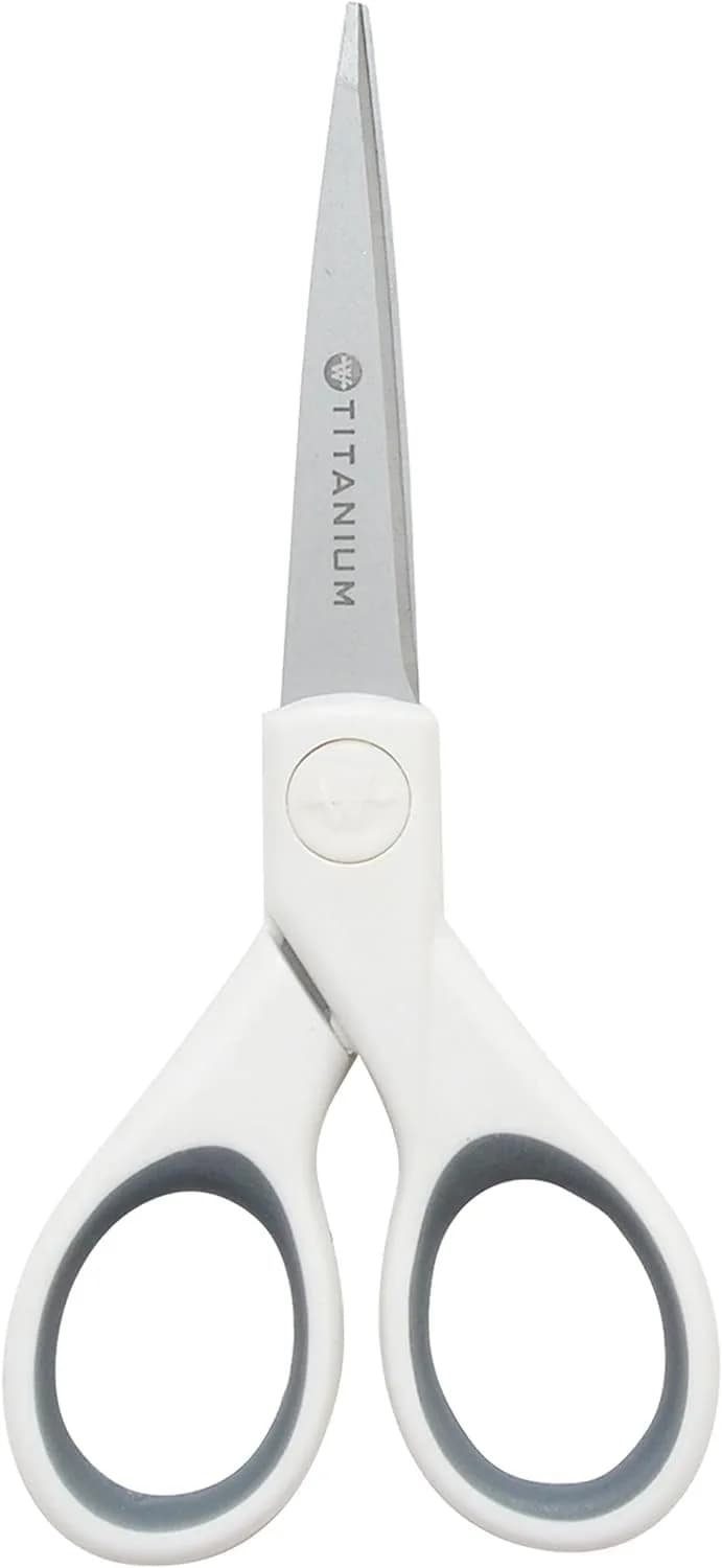 Westcott 5-Inch Micro-Tip Fabric Scissors | Titanium-Bonded Blades, Straight Edge, Ambidextrous Handle — 5" Straight