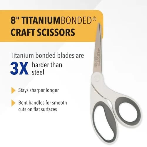 Westcott 8" Bent Craft Scissors with Titanium-Bonded Blades | 20.32 cm (8 inches) thumbnail 2