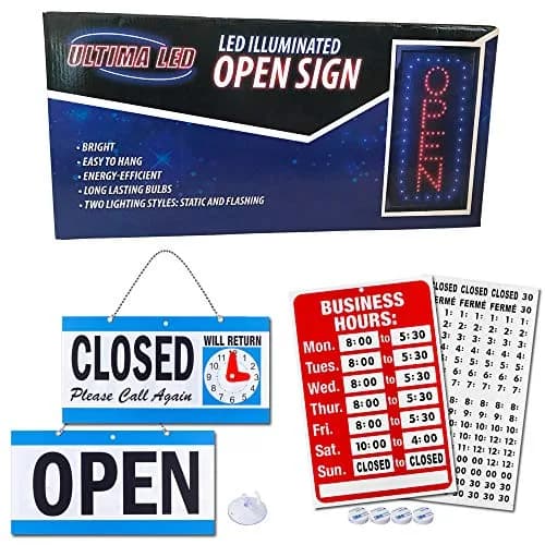 Ultima LED Open Sign for Business 17" x 10" | Bright Neon-Style LED Sign for Storefronts thumbnail 6