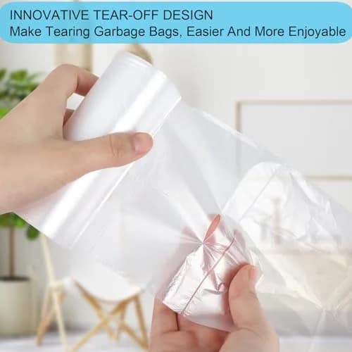 SOSOHOME Clear Trash Bags 2 Gallon (1.9L / 2 Gal) | 150 Counts, 3 Rolls | Non-Scented, Leak-Resistant thumbnail 5