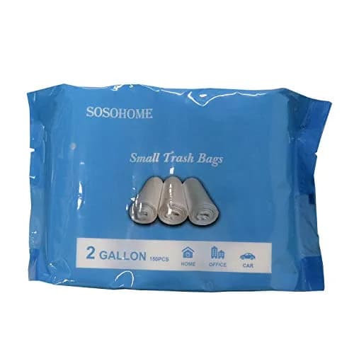 SOSOHOME Clear Trash Bags 2 Gallon (1.9L / 2 Gal) | 150 Counts, 3 Rolls | Non-Scented, Leak-Resistant thumbnail 3