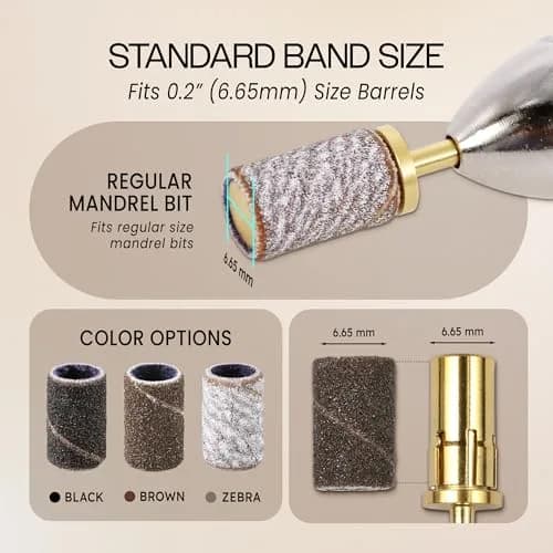 PANA 100 Pieces Nail Sanding Bands 60 Grit Brown | Professional Manicure & Pedicure Tools thumbnail 4