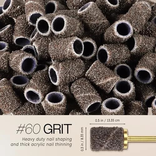 PANA 100 Pieces Nail Sanding Bands 60 Grit Brown | Professional Manicure & Pedicure Tools thumbnail 3