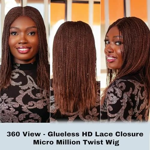 Wow Braids Twisted Wigs, Micro Million Twist Wig - 30/33 Mix, 12 Inches | Realistic, Lightweight & Easy to Style thumbnail 5