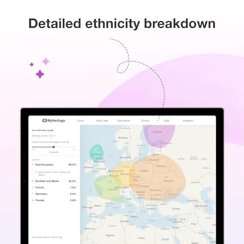 MyHeritage DNA Test Kit: Genetic Testing for Ancestry & Ethnicity | 12 Count Cheek Swab Kit thumbnail 2