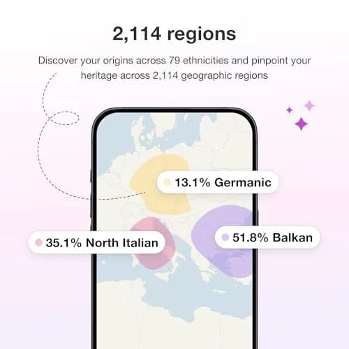 MyHeritage DNA Test Kit: Genetic Testing for Ancestry & Ethnicity | 12 Count Cheek Swab Kit thumbnail 3