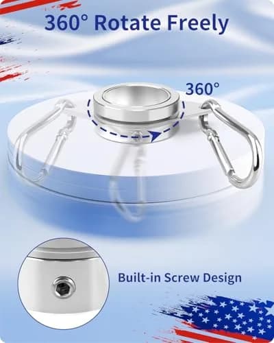 Loretoy 2 Pack Aluminum Alloy Flag Pole Rings 2.54 cm (1 inch) Diameter | 360° Rotating Anti-Wrap Design thumbnail 3