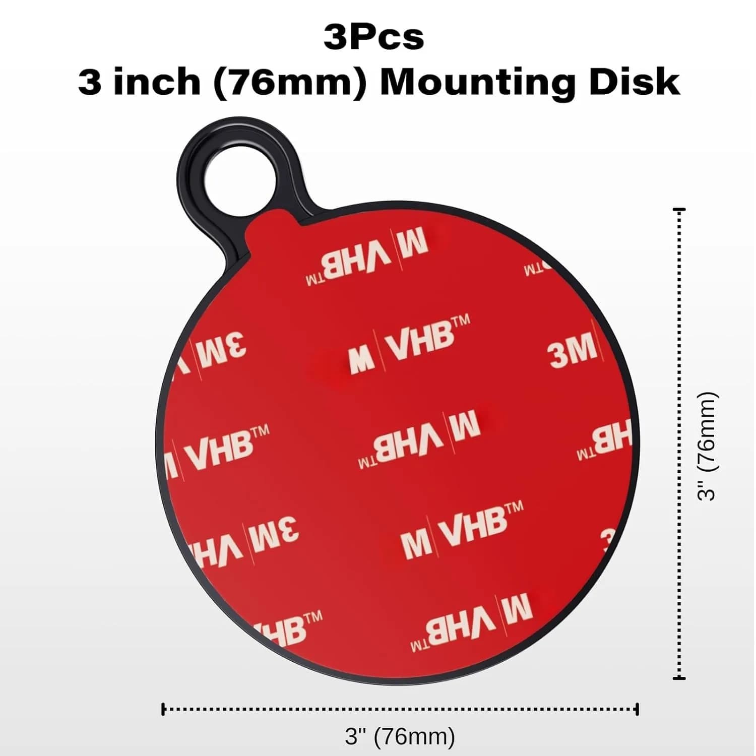 APPS2Car 3-Pack 3" Dashboard Mounting Pad Disk | Universal Suction Cup Mount Base - view 2