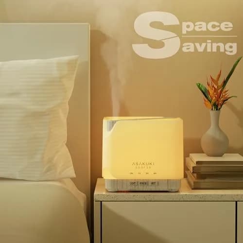ASAKUKI Essential Oil Diffuser for Home Large 700 ml Humidifier | Ultrasonic Aromatherapy Diffuser with 7 LED Lights & Auto Shut-off thumbnail 4