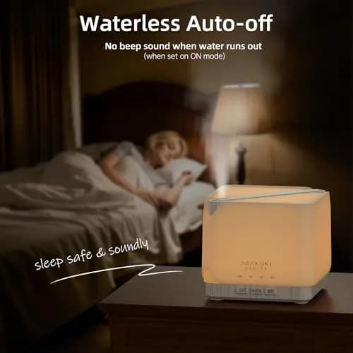 ASAKUKI Essential Oil Diffuser for Home Large 700 ml Humidifier | Ultrasonic Aromatherapy Diffuser with 7 LED Lights & Auto Shut-off thumbnail 6