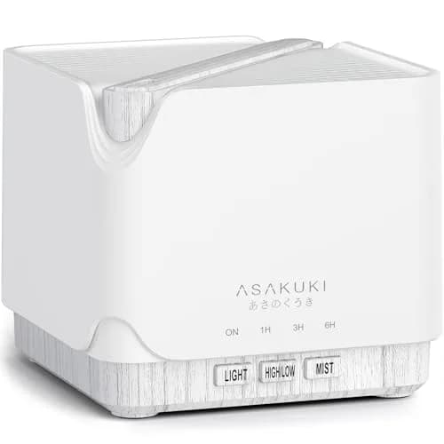 ASAKUKI Essential Oil Diffuser for Home Large 700 ml Humidifier | Ultrasonic Aromatherapy Diffuser with 7 LED Lights & Auto Shut-off thumbnail 1