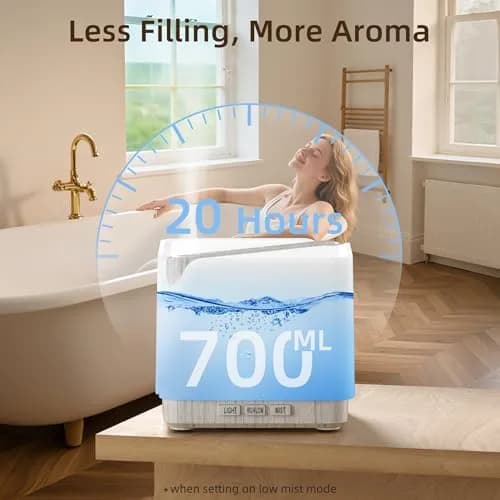 ASAKUKI Essential Oil Diffuser for Home Large 700 ml Humidifier | Ultrasonic Aromatherapy Diffuser with 7 LED Lights & Auto Shut-off thumbnail 8