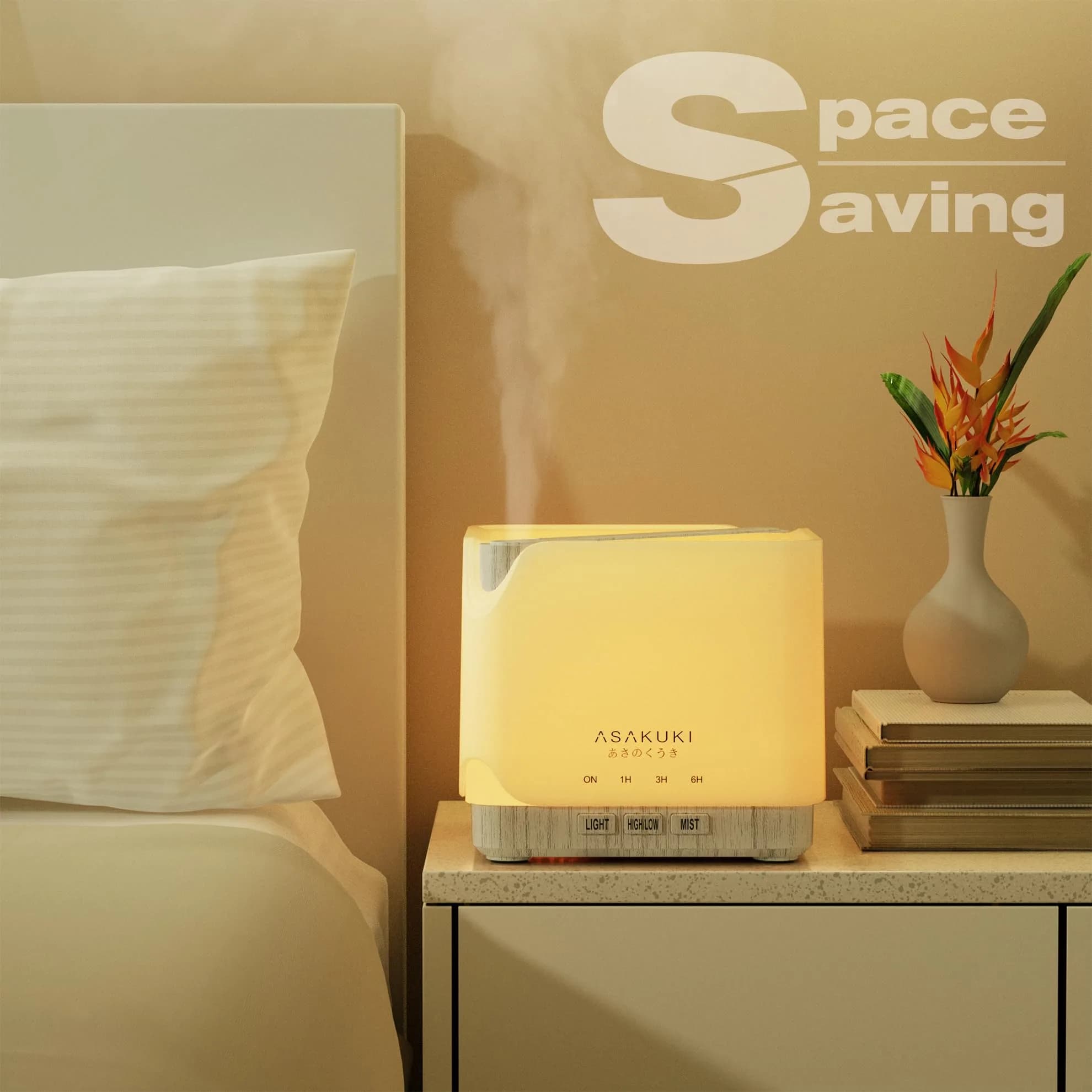 ASAKUKI Essential Oil Diffuser for Home Large 700 ml Humidifier | Ultrasonic Aromatherapy Diffuser with 7 LED Lights & Auto Shut-off - view 4