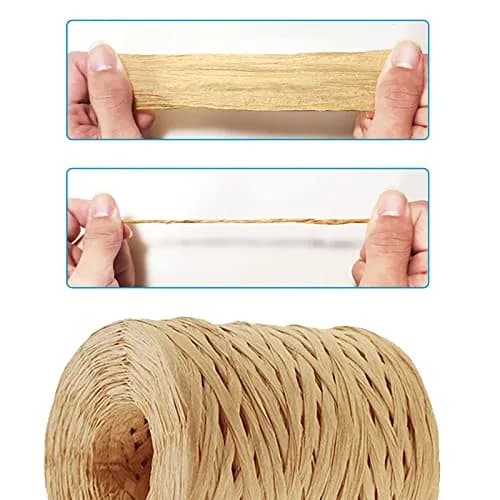 CREATRILL Raffia Paper Craft Ribbon 218 Yards (Kraft) | Eco-friendly, Biodegradable, Recyclable thumbnail 4