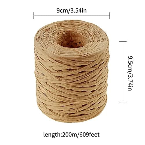 CREATRILL Raffia Paper Craft Ribbon 218 Yards (Kraft) | Eco-friendly, Biodegradable, Recyclable thumbnail 2