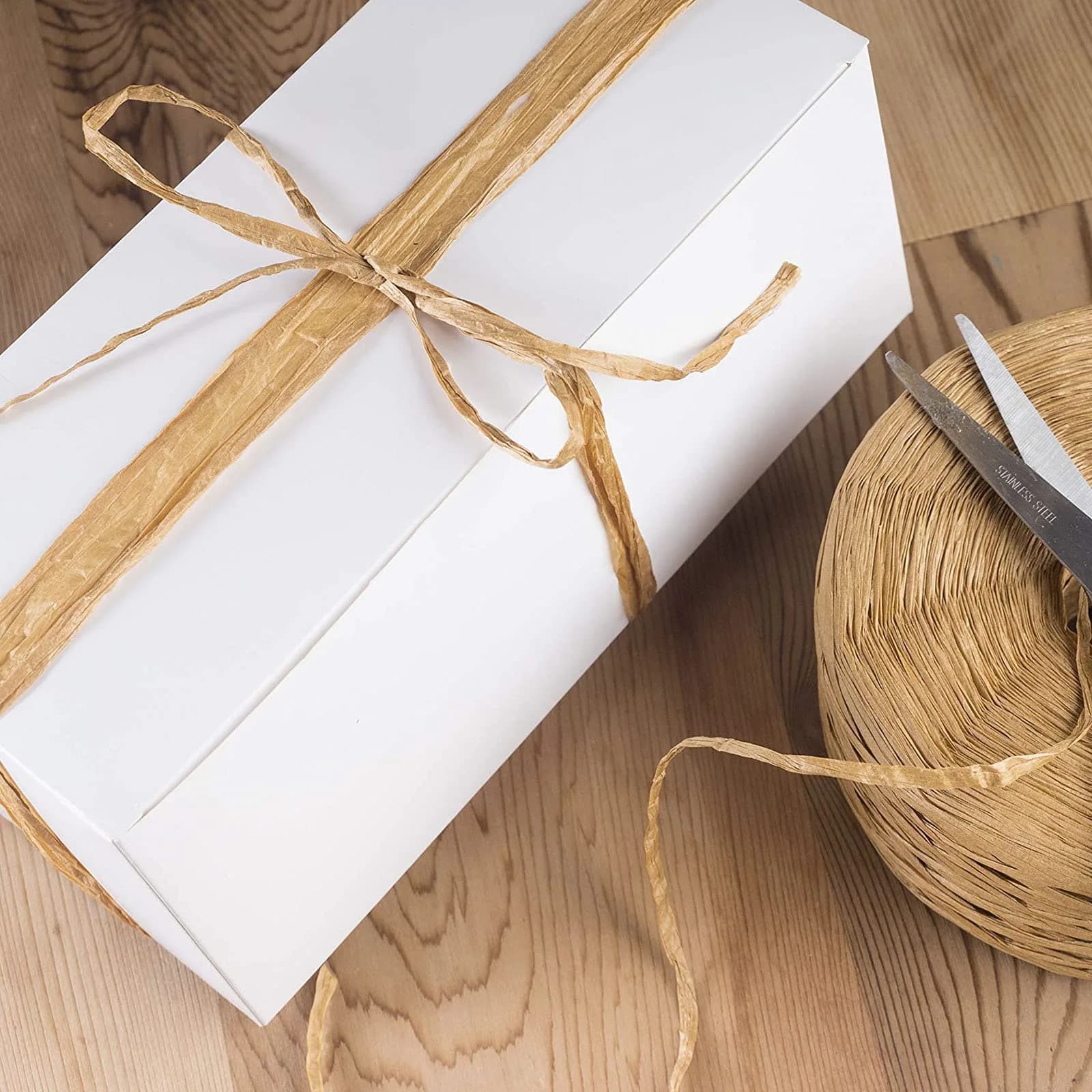 CREATRILL Raffia Paper Craft Ribbon 218 Yards (Kraft) | Eco-friendly, Biodegradable, Recyclable - view 3