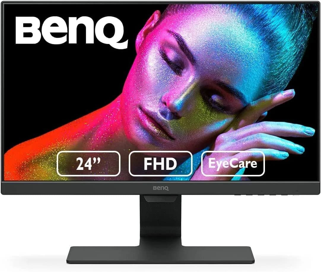 BenQ GW2480 Computer Monitor 24" FHD IPS | Eye-Care Tech | Low Blue Light | Anti-Glare | Adaptive Brightness | Built-in Speakers