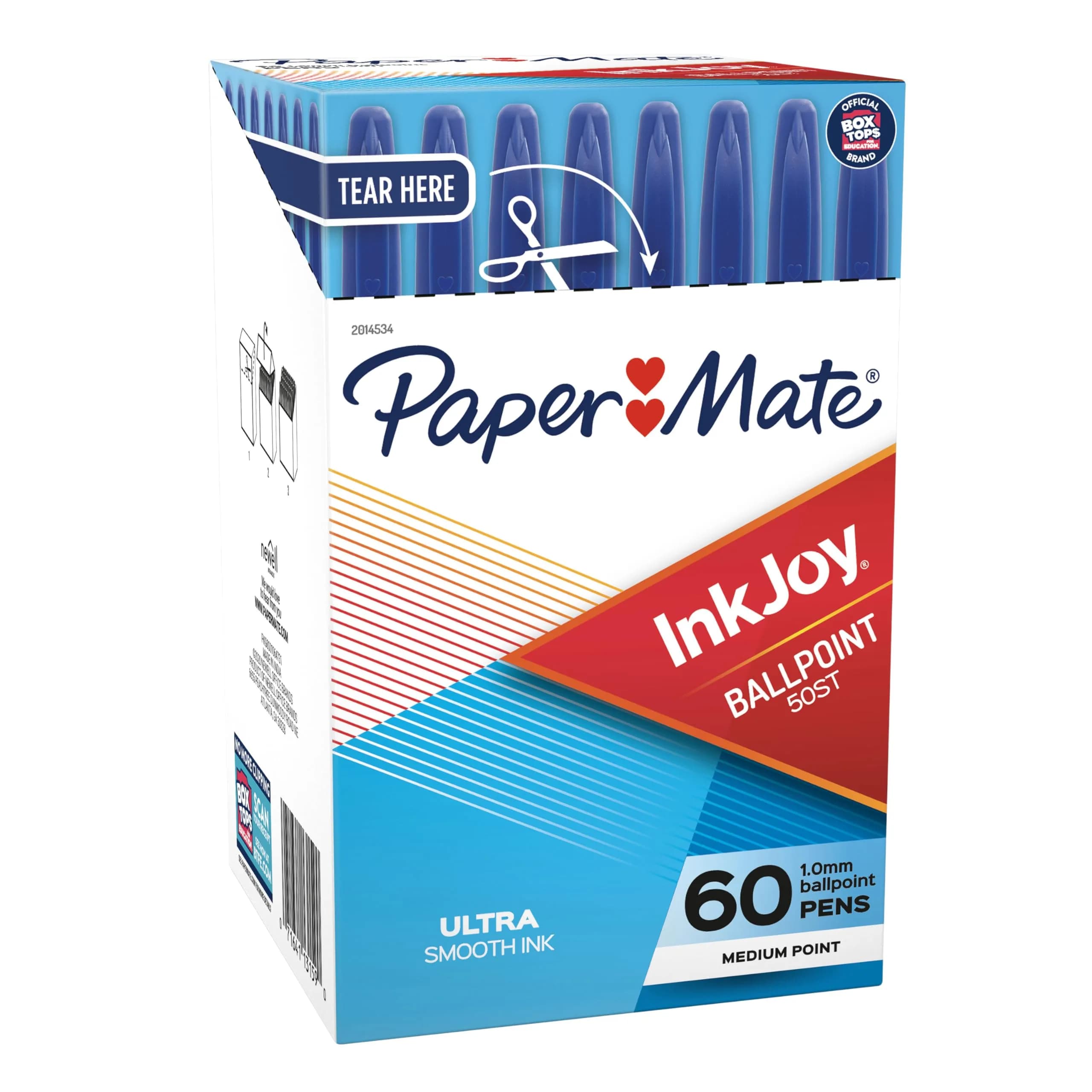 Paper Mate InkJoy 50ST Ballpoint Pens 60 Count | Smooth, Vivid Blue Ink, Medium Point (1.0mm) — Blue