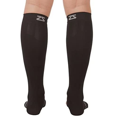Zensah Ankle/Calf Compression Sleeves for Circulation & Swelling | Toeless Socks for Men & Women (M, Black) thumbnail 2