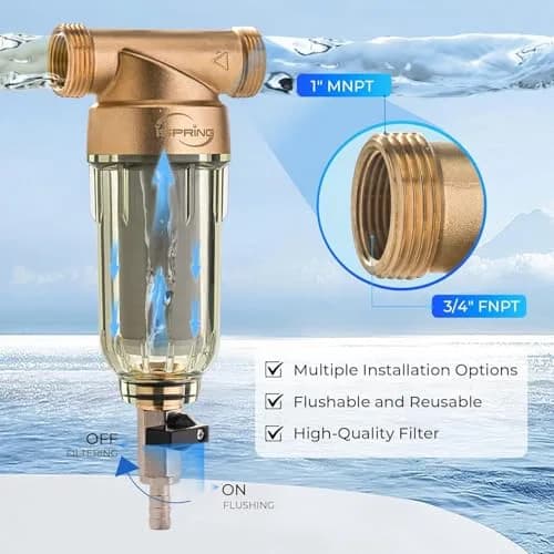 iSpring WSP-50 Spin Down Sediment Filter 50 Micron | Whole House Prefilter for Rust & Dirt Removal thumbnail 3