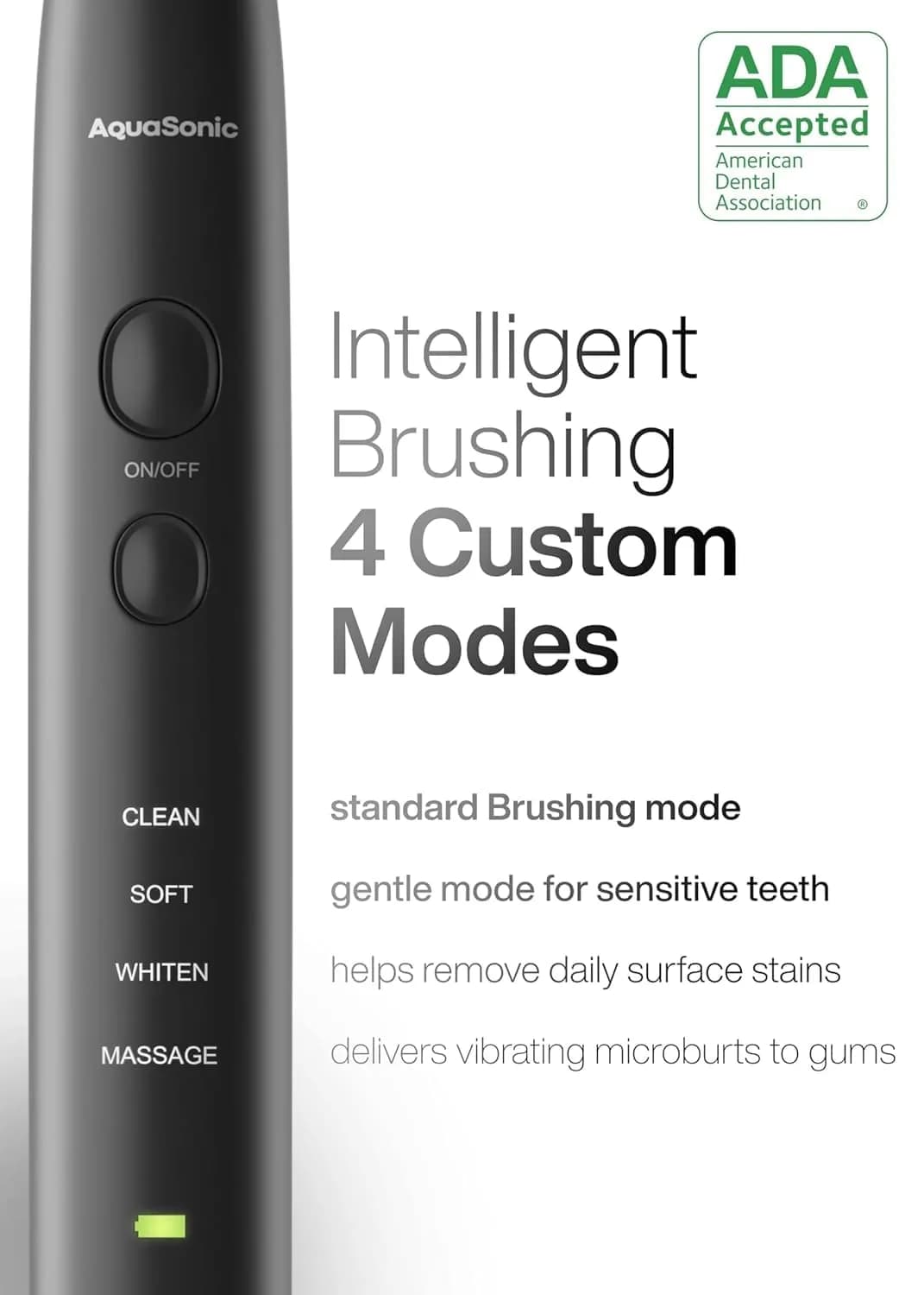 Aquasonic Black Series Ultrasonic Toothbrush with 8 Brush Heads & Travel Case | ADA Accepted, 40,000 VPM, Wireless Charging - view 3