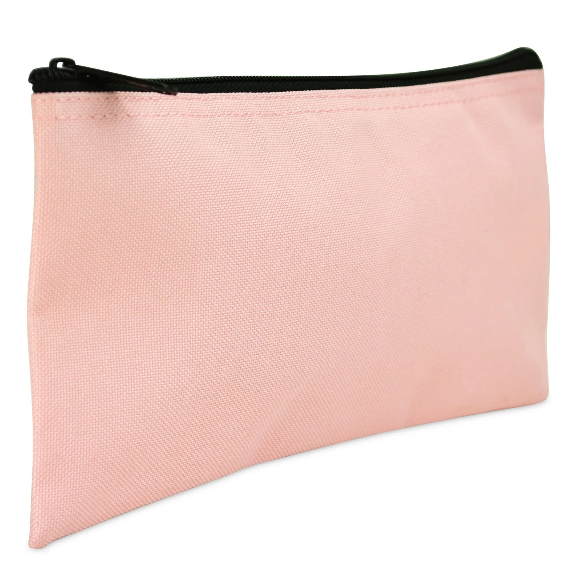 DALIX Pink Money Bag 28cm (11" L x 5.5" W) | Secure Zippered Pouch for Cash & Coins - view 2