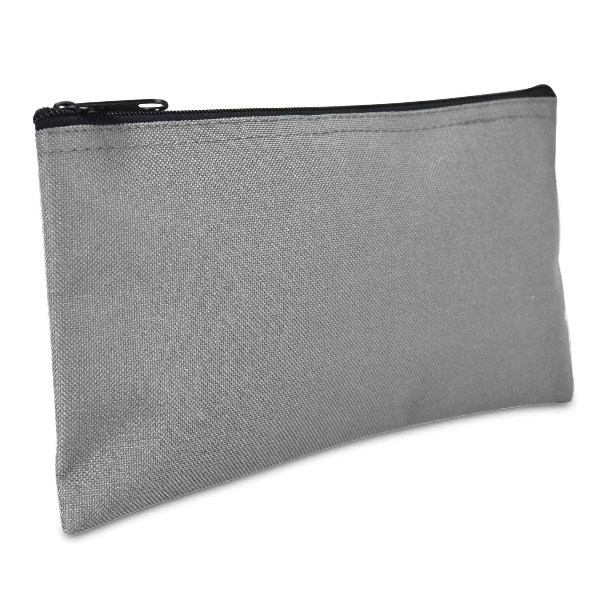 DALIX Gray 2 Pack Zippered Polyester Bank Money Bags 27.9 cm (11" L x 5.5" H x 2.5" D) | Secure Cash & Coin Handling - view 2