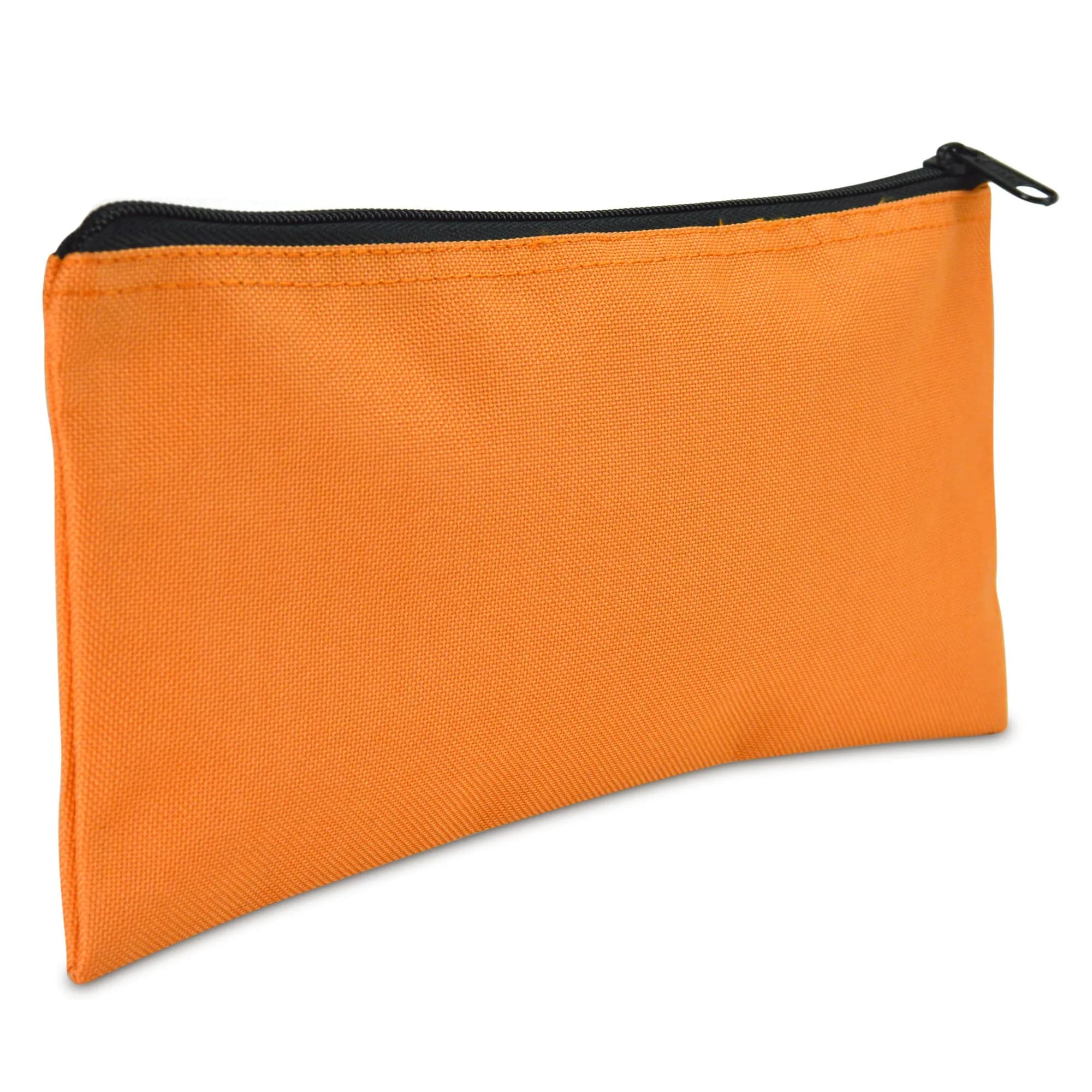 DALIX Orange 2 Pack Polyester Zippered Bank Money Pouch | 27.9 cm (11" Long) x 14 cm (5.5" Wide) - view 2