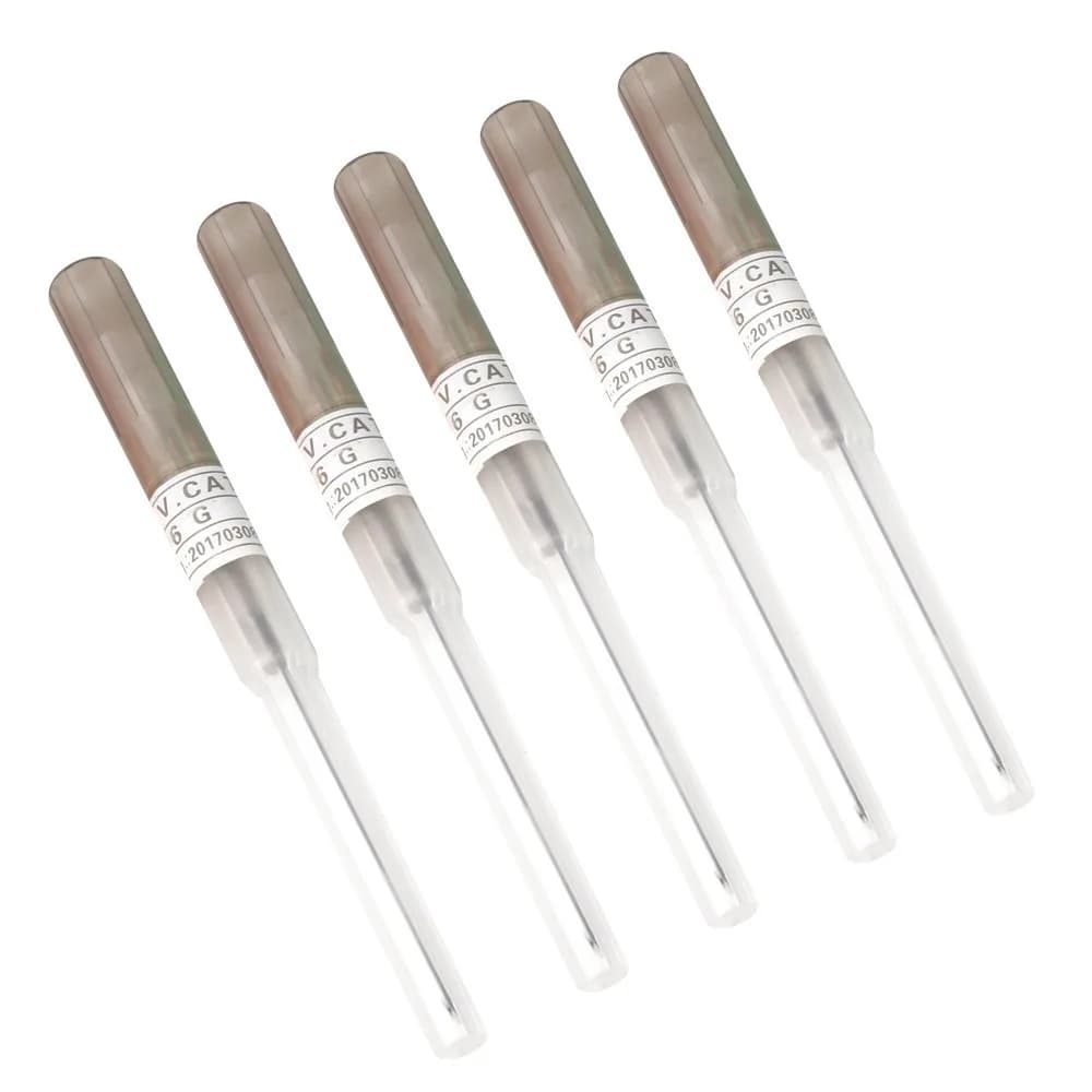 Xiboya textile Pack of 5 Catheter Piercing Needles 16G | Stainless Steel Tattoo & Piercing Tool — 16G