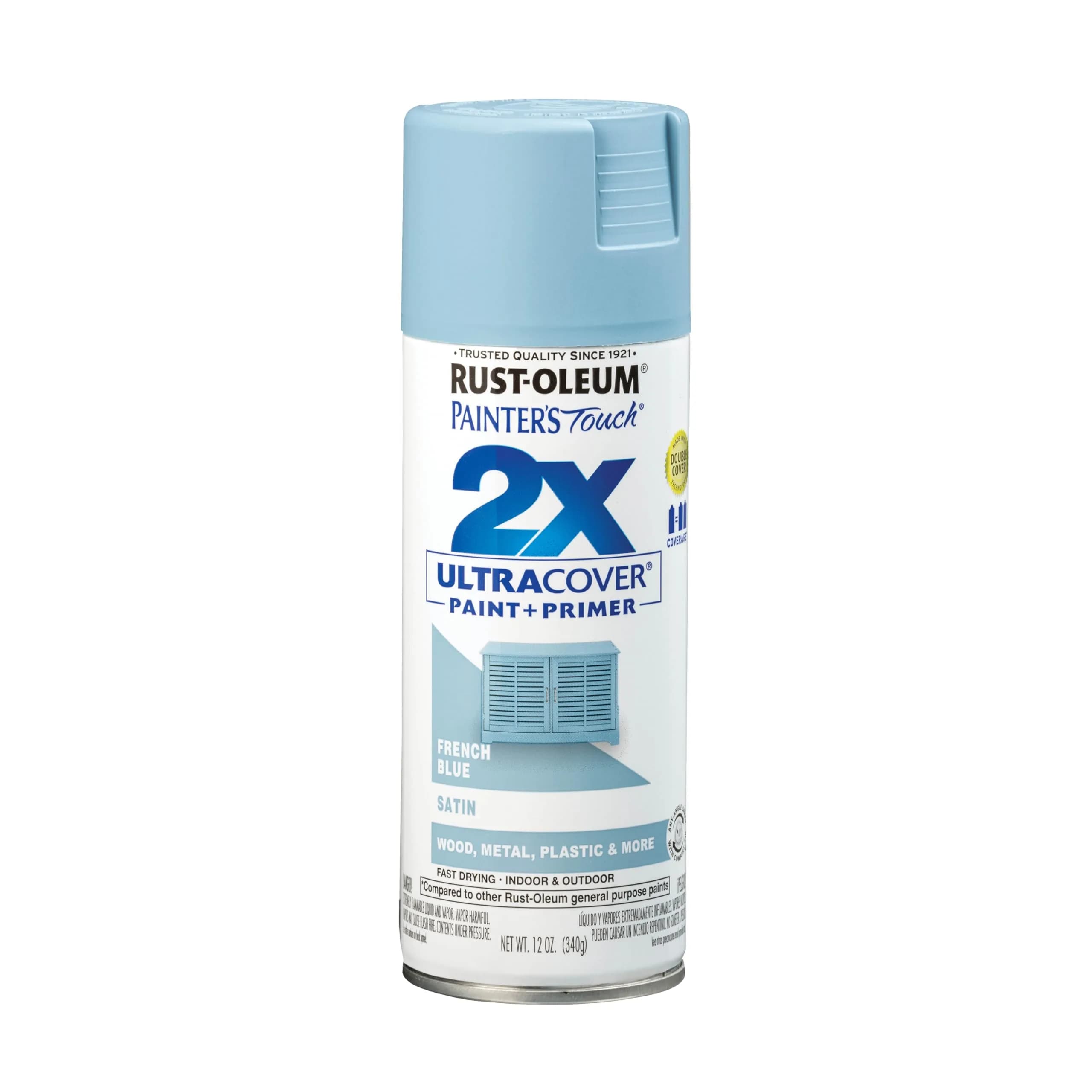 Rust-Oleum Painter's Touch 2X Satin French Blue Spray Paint, 340g - main product image