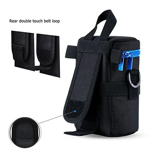 JJC Deluxe Lens Case Pouch Bag for Camera Lens Below 3.15" x 6.1" | Heavy-Duty Polyester with Shock Absorption thumbnail 5