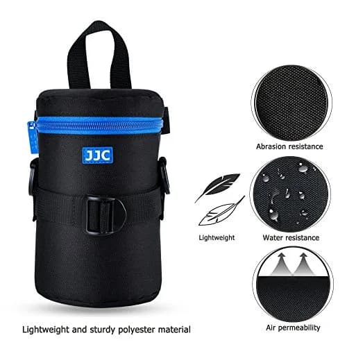 JJC Deluxe Lens Case Pouch Bag for Camera Lens Below 3.15" x 6.1" | Heavy-Duty Polyester with Shock Absorption thumbnail 2