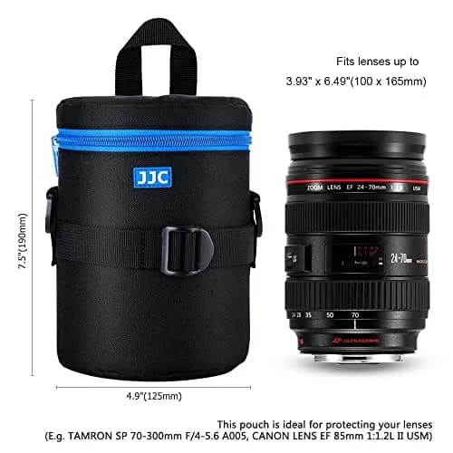 JJC Deluxe Lens Case Pouch Bag for Camera Lens Below 3.9" x 6.5" | Heavy-duty Shock Absorption thumbnail 3