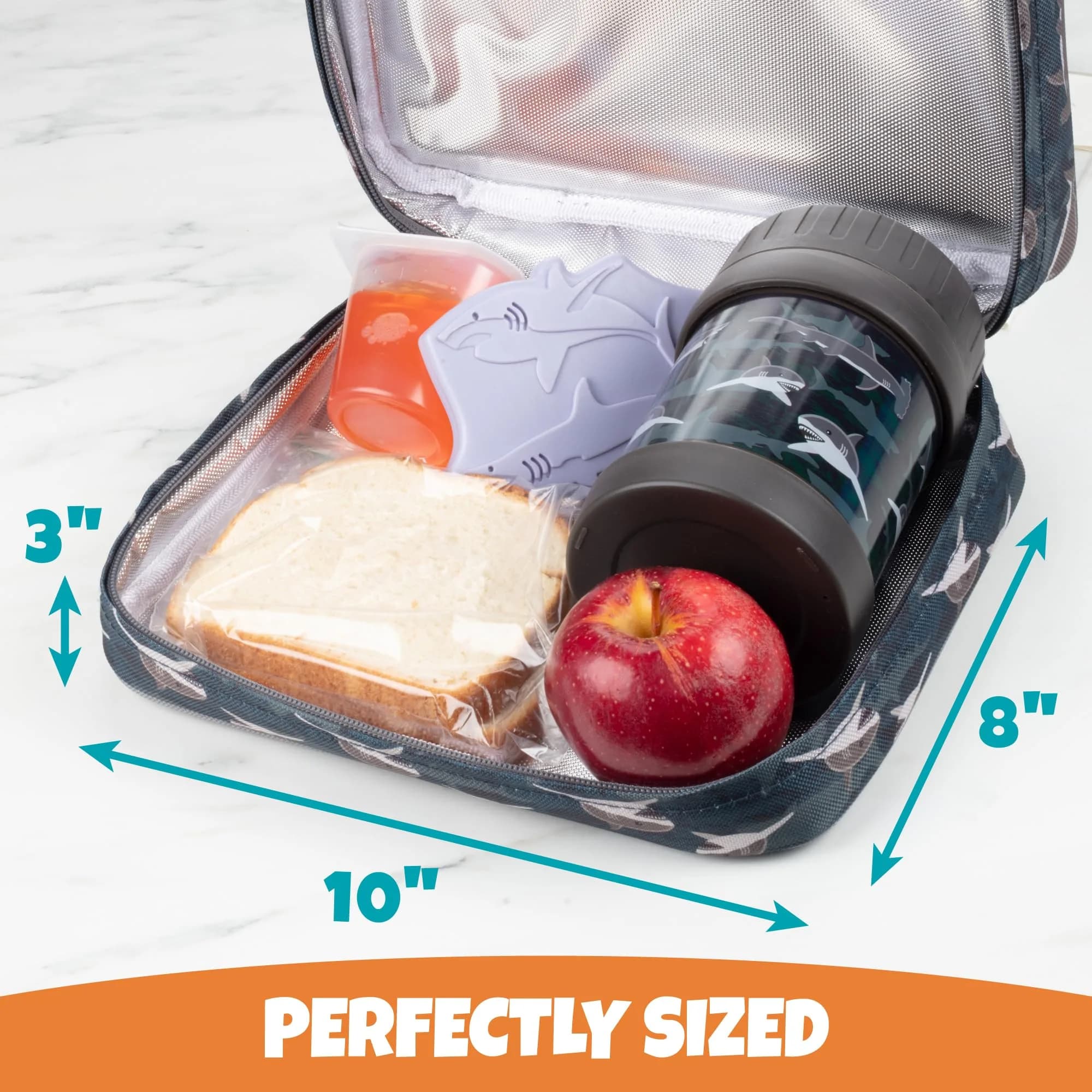 Bentology Kids Insulated Lunch Box for School with Reinforced Support Frame, 240 cu in (10 x 8 x 3 inches) - view 4