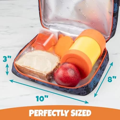 Bentology Kids Insulated Lunch Box Motor Bike Sports Print 23cm (10 in) | Keeps Food Fresh for Hours thumbnail 4