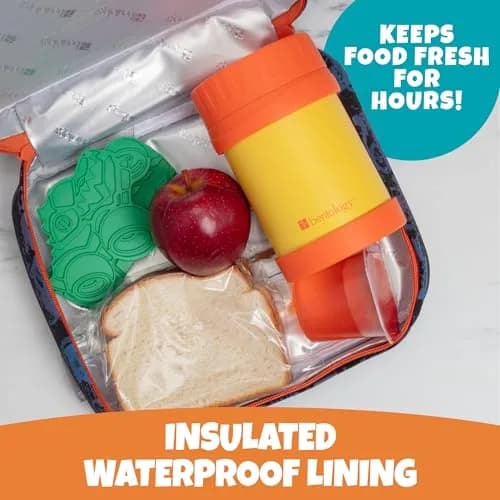 Bentology Kids Insulated Lunch Box Motor Bike Sports Print 23cm (10 in) | Keeps Food Fresh for Hours thumbnail 2