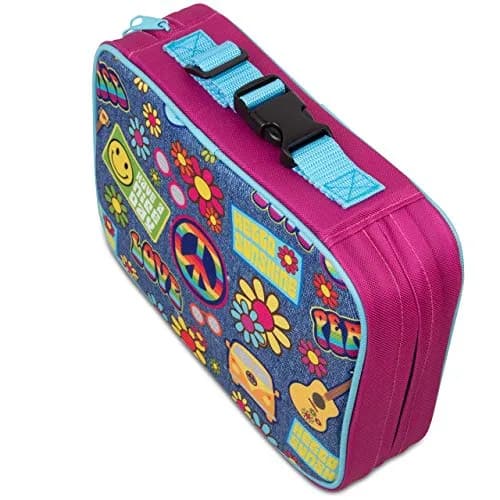 Bentology Kids Insulated Lunch Box Retro Peace Sign 2L (67.6 Fl Oz) | Perfect for School & Daycare thumbnail 4