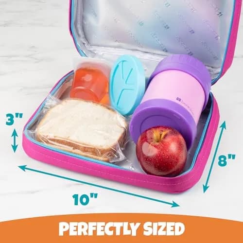 Bentology Kids Insulated Lunch Box Retro Peace Sign 2L (67.6 Fl Oz) | Perfect for School & Daycare thumbnail 3