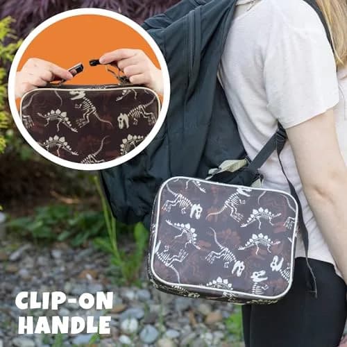 Bentology Kids Insulated Lunch Box Dinosaur Fossils 240cc (10 x 8 x 3 inches) | Food Safe BPA-Free for School thumbnail 3