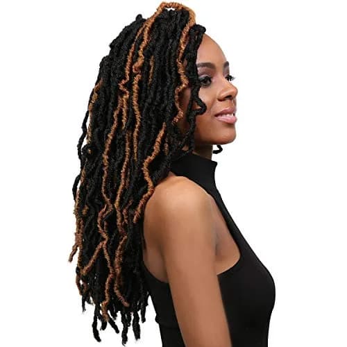 Bobbi Boss Synthetic Hair Crochet Braids African Roots Braid Collection Nu Locs 18" (6-Pack, M1B/DGREEN) | Curly Locks for African Roots thumbnail 6