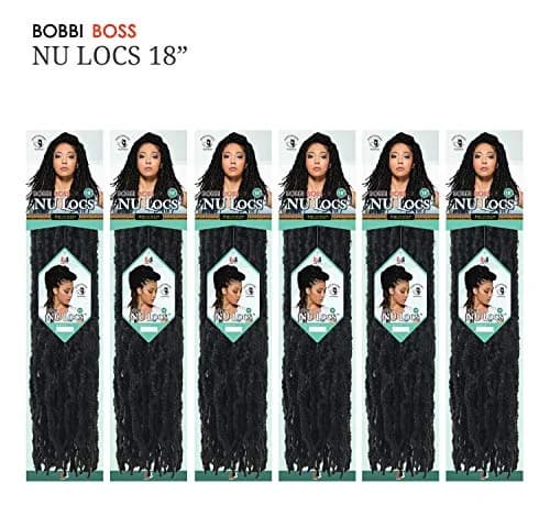 Bobbi Boss Synthetic Hair Crochet Braids African Roots Braid Collection Nu Locs 18" (6-Pack, M1B/PUR) | Kinky, Multi Pack thumbnail 3