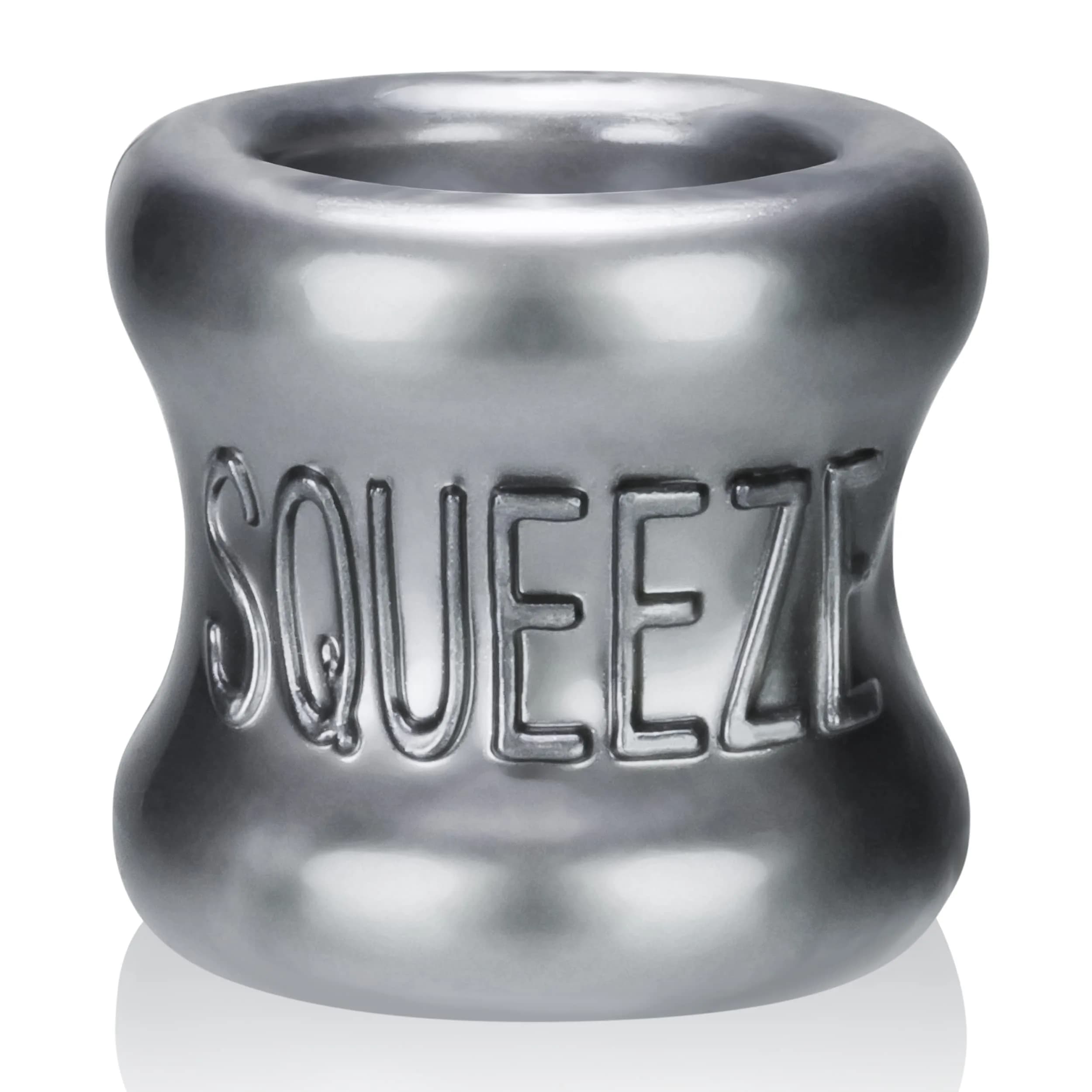 Oxballs Squeeze Ball Stretcher – Thick Blubbery FLEXtpr Ring for Heavy Low-Hangers, All-Day Wear, Steel - main product image