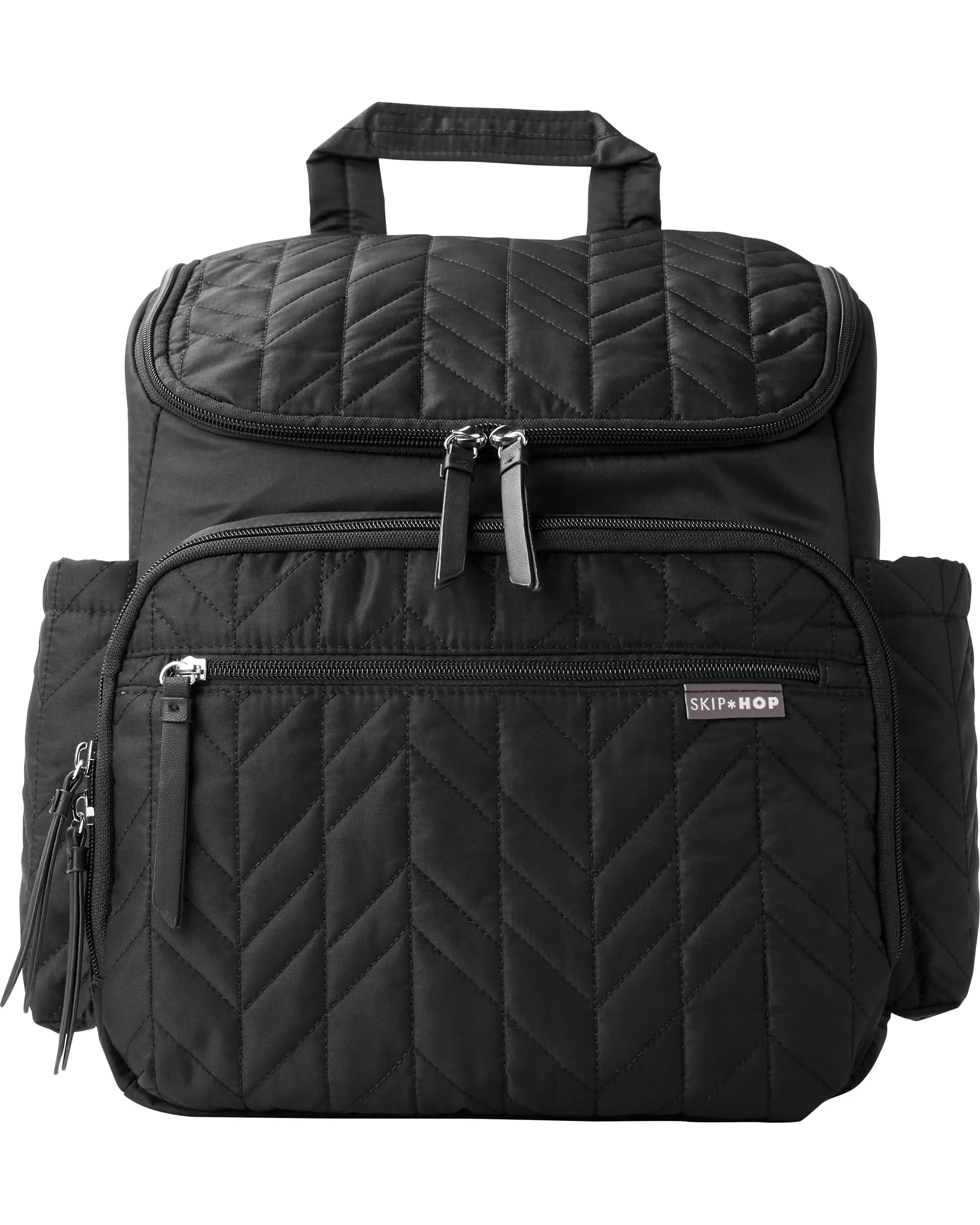 Skip Hop Forma Diaper Bag Backpack 15.5x9x15 Inch | Multi-Function Baby Travel Bag with Changing Pad & Stroller Attachment — Black