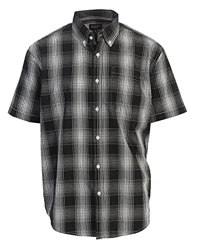 Gioberti Mens Casual Plaid Button Down Short Sleeve Shirt, X Large | Classic Fit Cotton Blend thumbnail 1