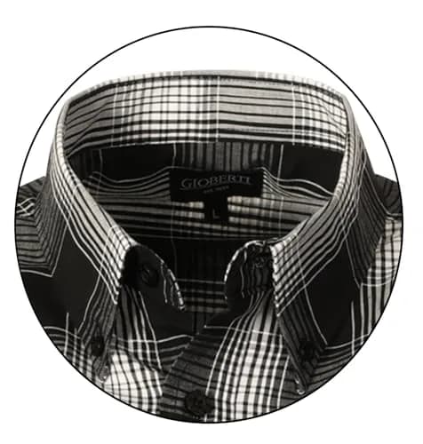 Gioberti Mens Casual Plaid Button Down Short Sleeve Shirt, X Large | Classic Fit Cotton Blend thumbnail 4