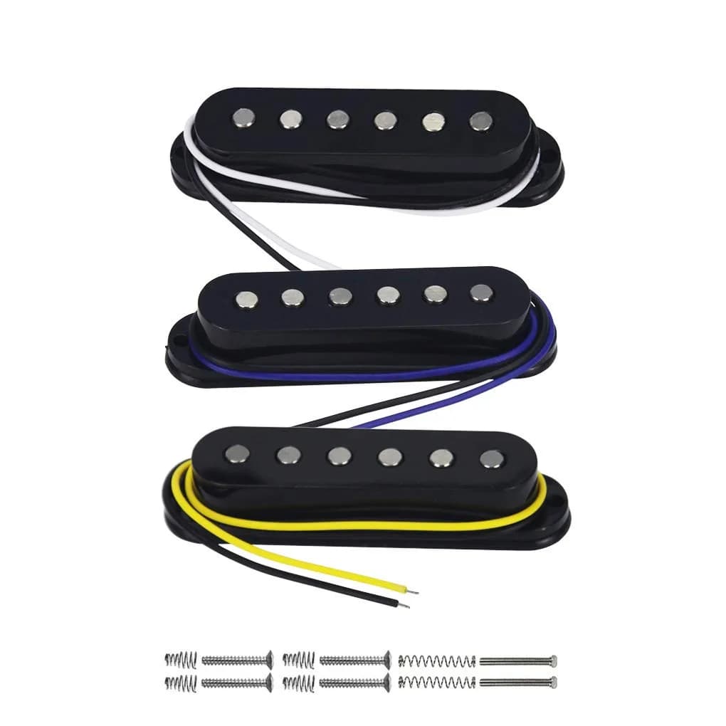 FLEOR Alnico 5 Single Coil Pickups Set for ST/SQ Electric Guitar | Neck/Middle/Bridge 50mm/50mm/52mm Spacing - main product image