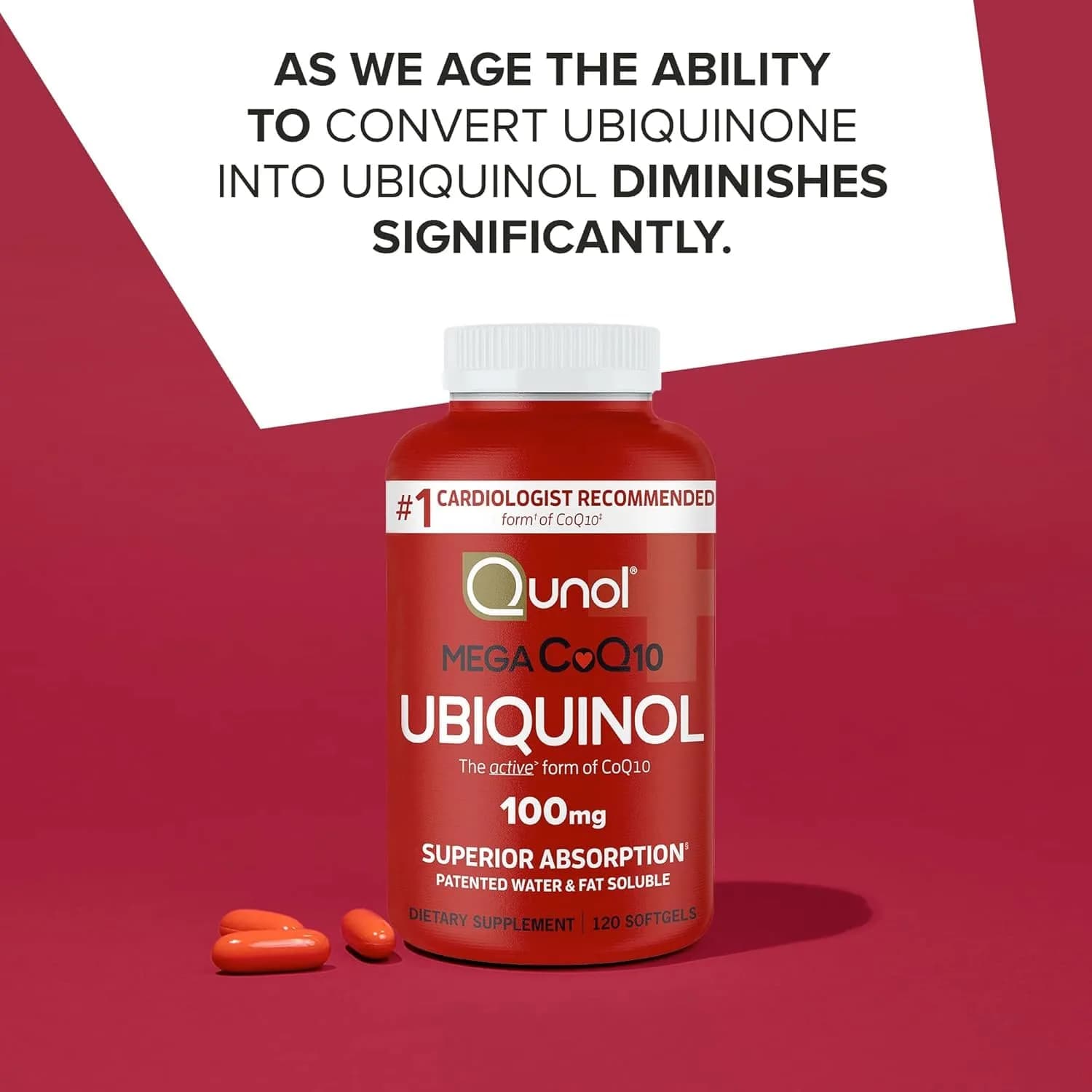 Qunol Mega Ubiquinol CoQ10 100mg Softgels, 240 Count | Superior Absorption for Heart Health - view 5