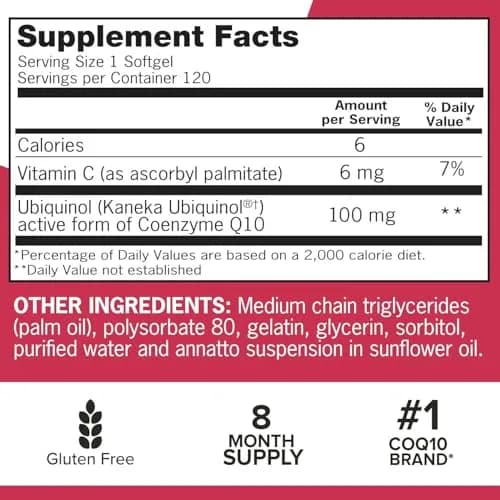 Qunol Mega Ubiquinol CoQ10 100mg Softgels, 240 Count | Superior Absorption for Heart Health thumbnail 6